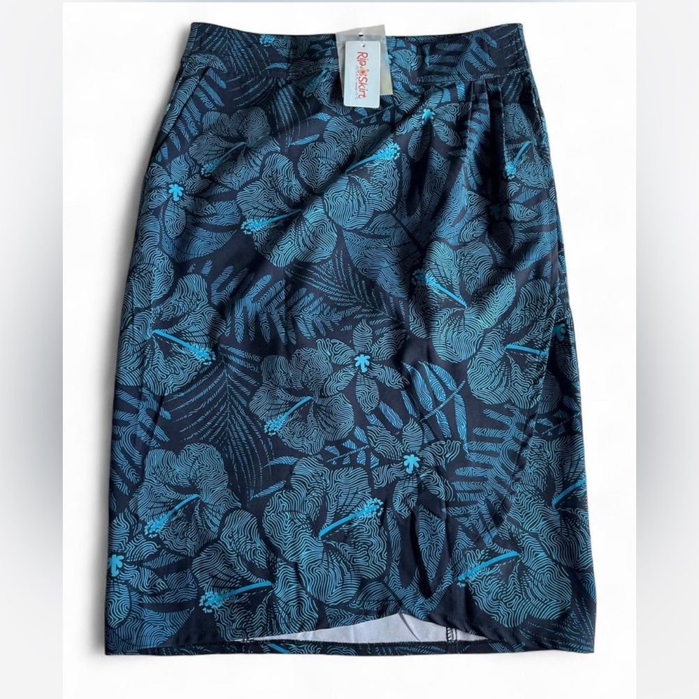 🌴 NWT Ripskirt Hawaii Blue Asymmetrical Pencil Skirt Resort Wear